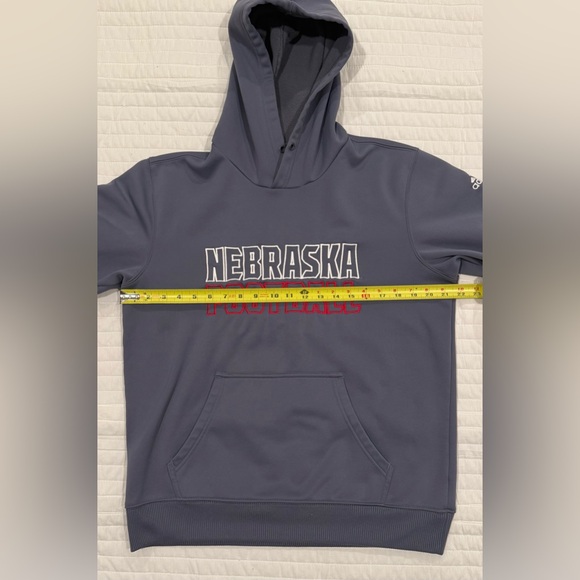 adidas Nebraska Football Men's Hoodie - Dark Gray - Picture 2 of 6